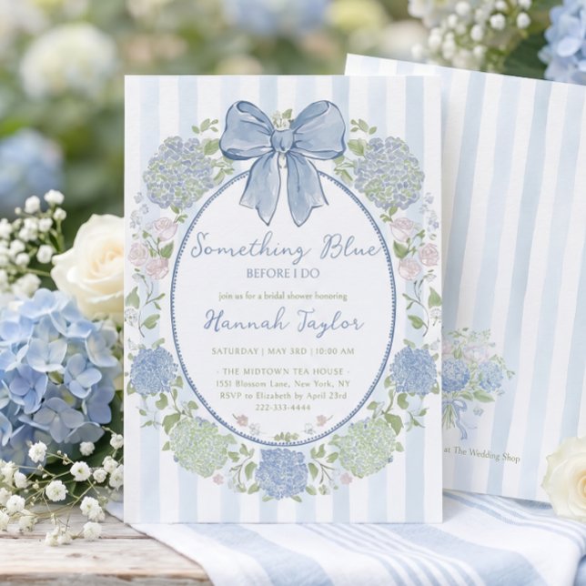 Invitation Quelque Chose de Bleu Avant Ma Douche de Mariée (Créateur téléchargé)