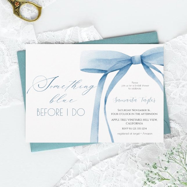 Invitation Quelque chose de bleu avant ma douche de mariée à  (Créateur téléchargé)