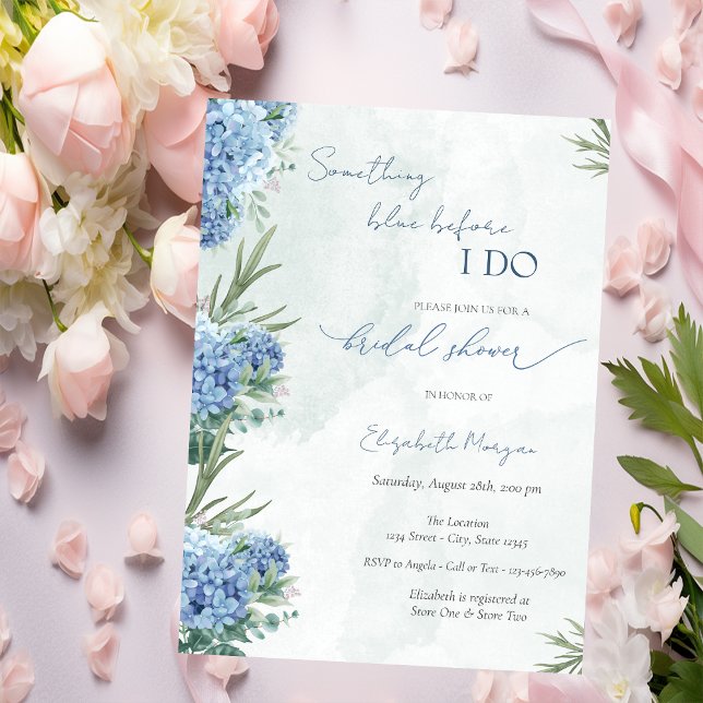 Invitation Quelque chose de bleu avant que je fasse Hydrangea (Créateur téléchargé)