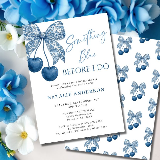 Invitation Quelque chose de bleu avant que je fasse la fête d (Créateur téléchargé)