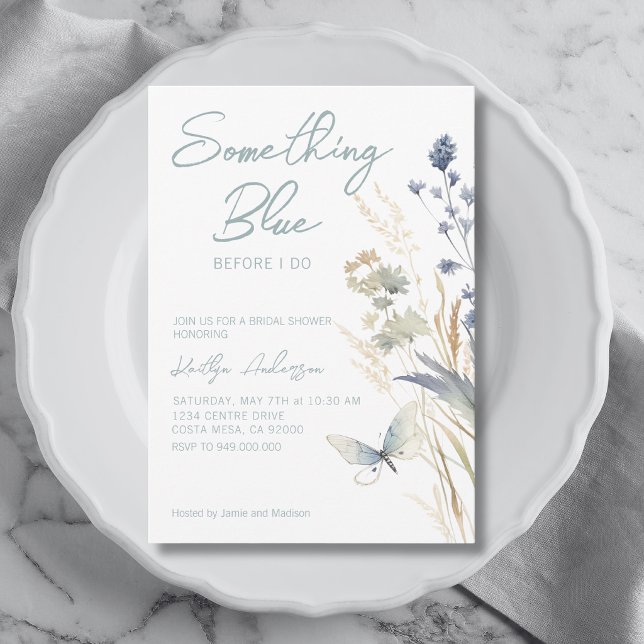 Invitation Quelque chose de bleu avant que je fasse la Fête d (Créateur téléchargé)