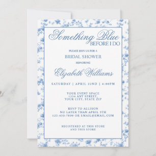 Invitation Quelque Chose de Bleu Avant que Je Fasse une Éléga