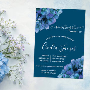 Invitation Quelque chose de bleu avant que je ne fasse la fêt