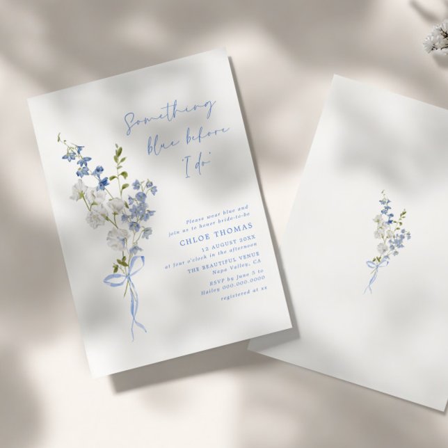 Invitation Quelque Chose de Bleu Bouquet de Fleurs Sauvages B (Créateur téléchargé)