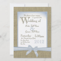 Quelque chose de bleu Burlap et de Mariage campagn
