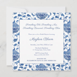 Invitation Quelque Chose de Bleu Chinoiserie Chic Baby Shower