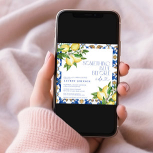 Invitation Quelque chose de bleu citron marocain QR Fête des