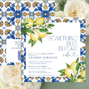 Invitation Quelque chose de bleu citron marocain QR Fête des 