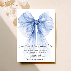 Invitation Quelque chose de bleu Coquette Bow Fête des mariée