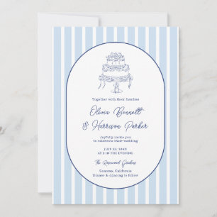 Invitation Quelque Chose de Bleu Gâteau Dessiné à la Main Ray