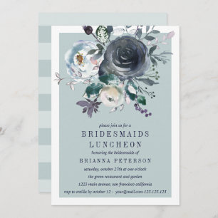 Invitation Quelque chose de bleu Pony Flower Bridesmaid Lun