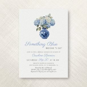 Invitation Quelque chose de Blue Hydrangea Chinoiserie Fête d