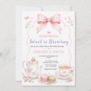 Invitation Quelque chose de doux se prépare Fête bébé Arc en 