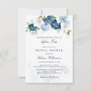 Invitation Quelque chose de floral bleu avant Fête des mariée
