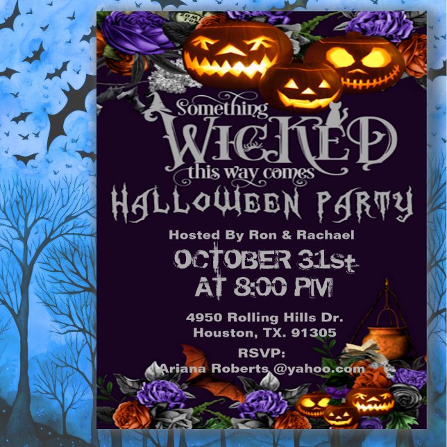 Invitation Quelque chose de méchant arrive pour Halloween Adu (Créateur téléchargé)