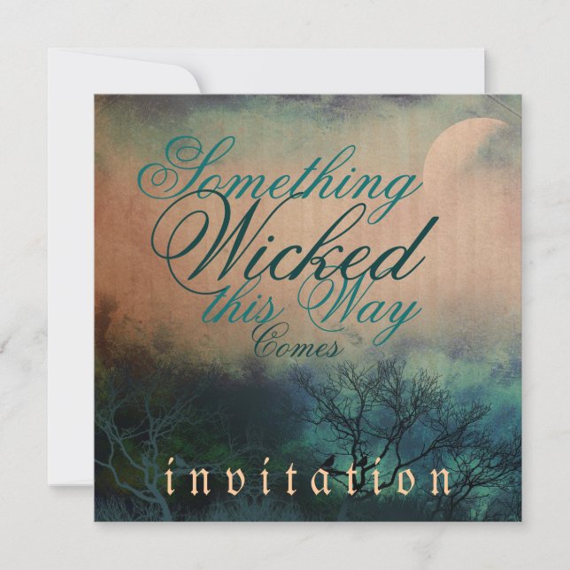 Invitation Quelque chose de méchant Mariage gothique Hallowee (Devant)