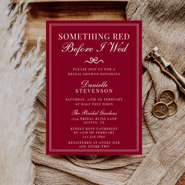 Invitation Quelque chose de rouge avant que j'épouse la fête  (Créateur téléchargé)