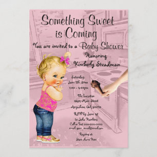 Invitation Quelque chose de sucré est venir Baby shower Invit