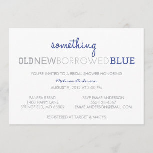 Invitation Quelque chose vieille, nouveau, emprunté, bleu