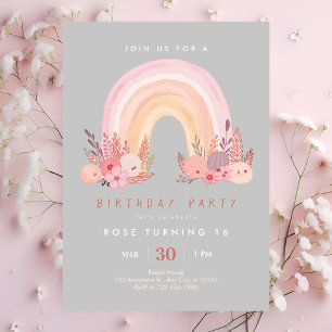 Invitation Quelque part au-dessus de l'arc-en-ciel d'annivers