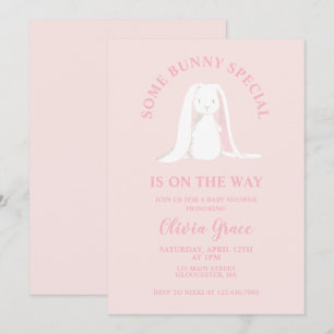 Invitation Quelques Bunny spécial En vichy Baby shower