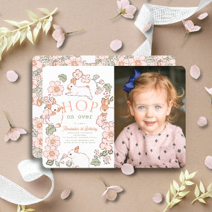 Invitation Quelques Lapin Lop Purple Lilac Photo 1er Annivers