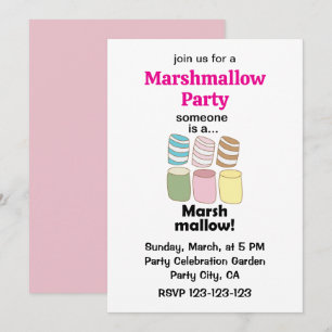 Invitation Quelqu'un est un marshmallow Fête de nourriture dr