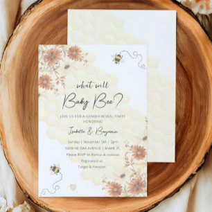 Invitation Qu'est-ce que Baby Bee Boho Fleur sauvage Genre Ré