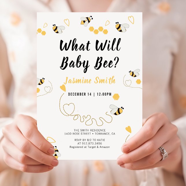 Invitation Qu'est-ce que Baby Bee Bumblebee Genre Révéler mig (Bee)