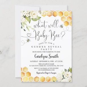 Invitation Qu'est-ce que Baby Bee Genre Reveal Party Baby Bee