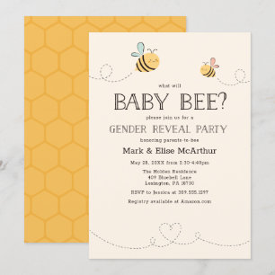 Invitation Qu'est-ce que Baby Bee Genre révéler Grossesse Jau