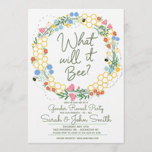 Invitation Qu'est-ce que ce sera le bébé Floral Genre Révéler