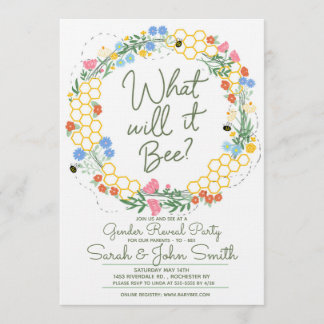 Invitation Qu'est-ce que ce sera le bébé Floral Genre Révéler
