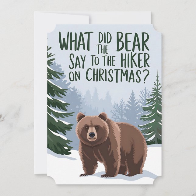 Invitation Qu'est-ce que l'ours a dit pour faire une randonné (Devant)