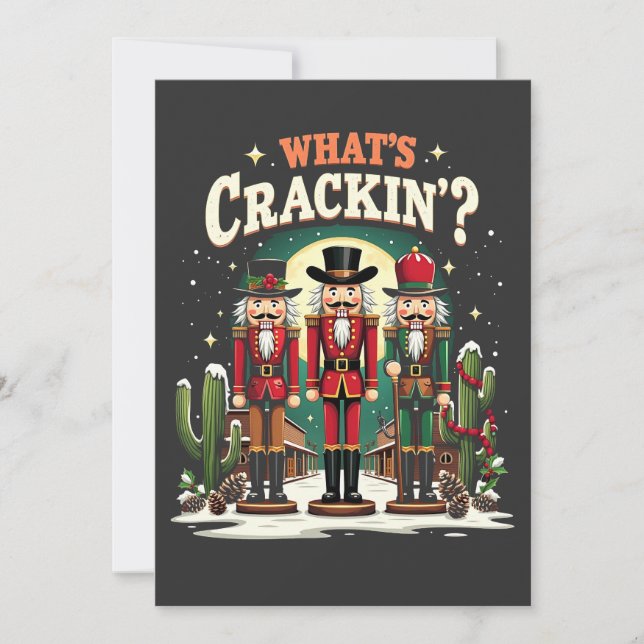 Invitation Qu'est-ce qui craque Casse-Noisette Cactus de Noël (Devant)