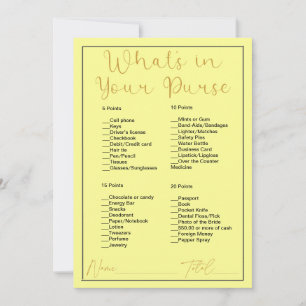 Invitation Qu'est-ce qu'il y a dans votre sac Pastel Jaune En