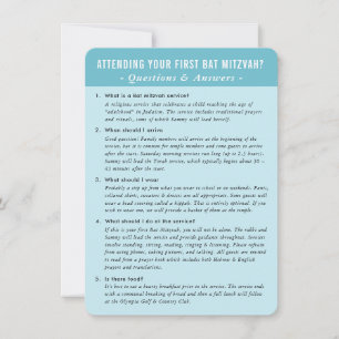 Invitation Question de service BAT MITZVAH et conseils de rép