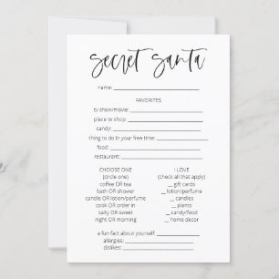 Invitation Questionnaire Père Noël Secret Jeux de Noël amusan