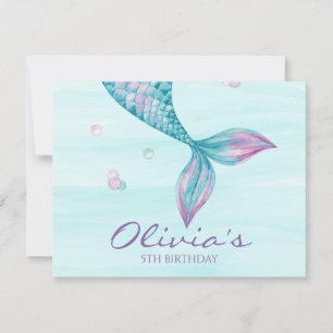 Invitation Queue de sirène d'anniversaire