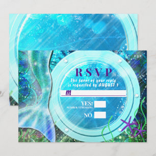 Invitation Queue de sirène Magie sous la mer Douce 16 RSVP 