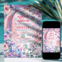 Queue de sirène pailletée Fleur pour 8ème annivers