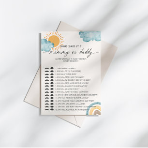 Invitation Qui a dit Maman   Jeu de Baby Shower Papa Bébé