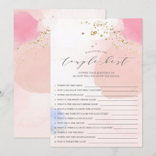 Invitation Qui connaît le couple meilleur jeu de Fête des mar