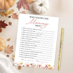 Invitation Qui connaît le mieux la maman jeu de baby shower d