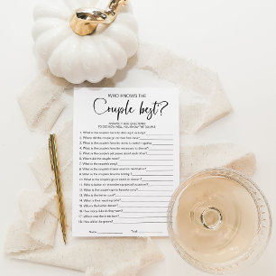 Invitation Qui connaît le mieux le couple Jeu de Baby Shower