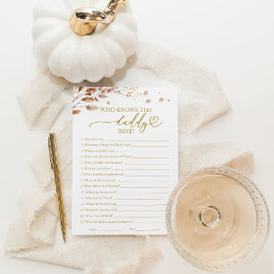 Invitation Qui connaît le mieux le papa jeu de baby shower d'