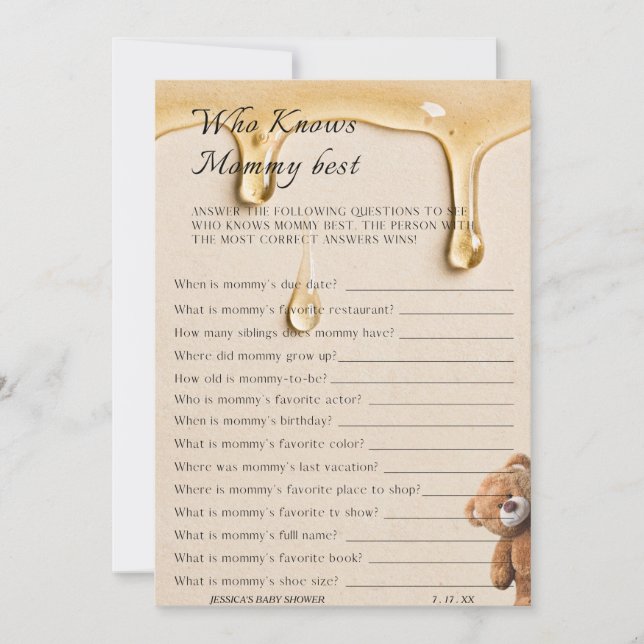 Invitation Qui Connaît Maman Meilleure Maman À Être Jeu (Devant)