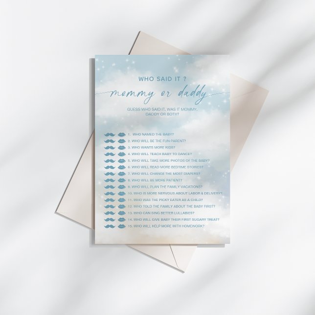 Invitation Qui L'A Dit Maman | Daddy Baby shower Game Card (Créateur téléchargé)