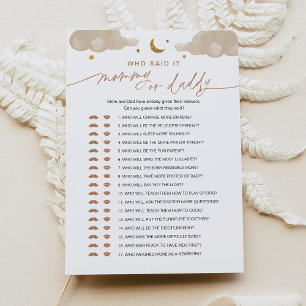 Invitation Qui l'a dit maman ou papa bébé jeu Twinkle Star