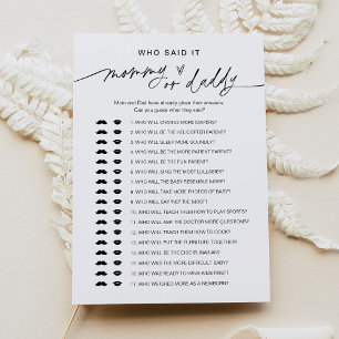 Invitation Qui L'A Dit Maman Papa Baby Game Card
